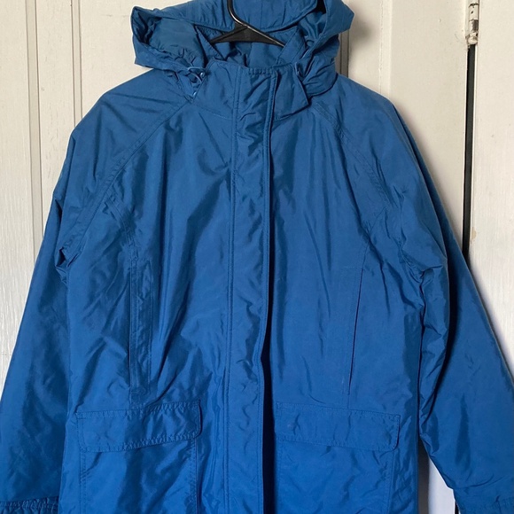 Vintage L.L. Bean Light Blue Hooded Long Women’s Coat M - Picture 1 of 9